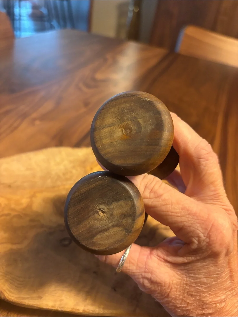 MCM Wooden Mushroom Salt and Pepper Shakers - Brown